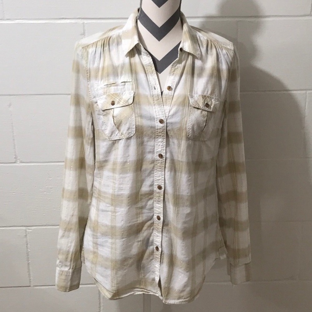 CLEARANCE ⬇️ EXPRESS Plaid Shimmery Top, M
